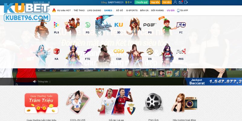 Trải nghiệm kho game hoành tráng có 1 không 2 tại Kubet