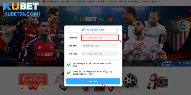 Đầu tiên cần truy cập trang chính thức của Kubet