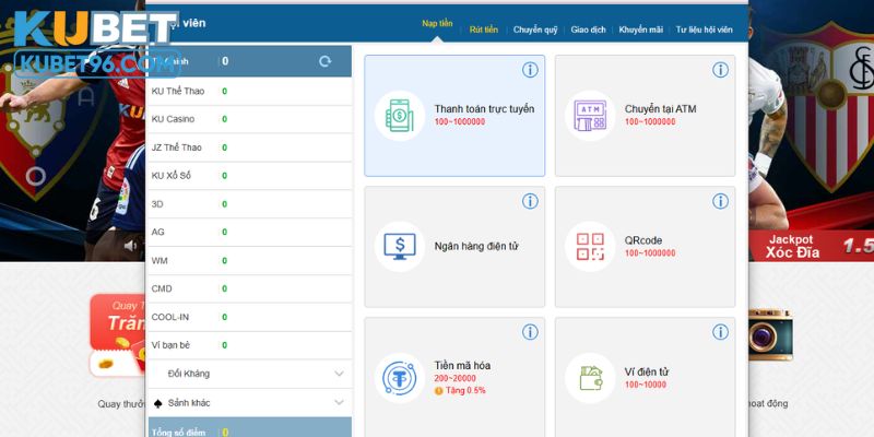 Đánh giá chất lượng giao dịch nạp tiền Kubet